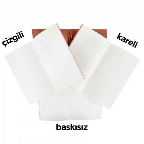 KUĞULU SİYAH TARİHSİZ DEFTER (11,5X20 CM)