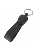 DÜZPELİT SİYAH METAL - DERİ ANAHTARLIK