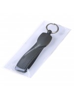 DÜZPELİT SİYAH METAL - DERİ ANAHTARLIK