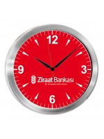 TRİTON091 GÜMÜŞ METAL KASA DUVAR SAATİ (350 MM)