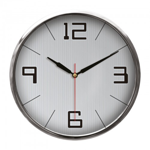 THOR707 GÜMÜŞ METAL ÇERÇEVE DUVAR SAATİ (320MM)