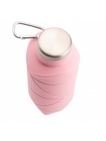 AYDENİZ PEMBE 700 ML KATLANABİLİR SİLİKON MATARA