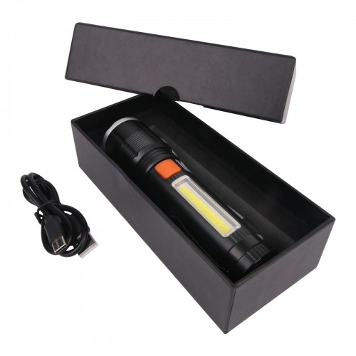 ARSUZ SİYAH 4 MODLU ŞARJ EDİLEBİLİR LED EL FENERİ