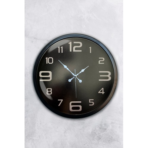 40 cm Siyah Metal Modern Duvar Saati