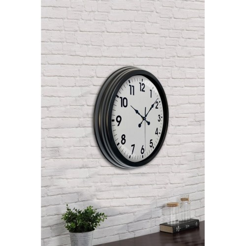 40 cm Siyah Metal Standart Duvar Saati – Standart Metal Siyah Kadran (PL-4001B)