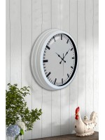 40 cm Beyaz Metal Sade Duvar Saati
