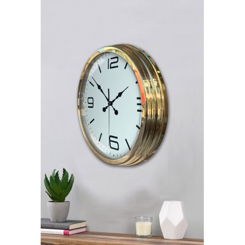 Gold Lüks 40 cm Metal Modern Duvar Saati
