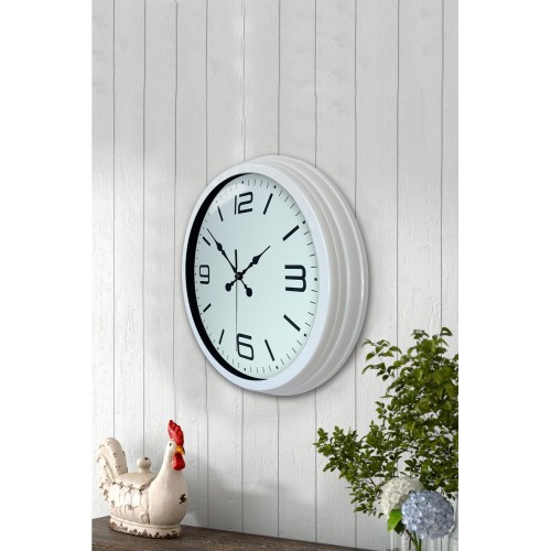 40 cm Beyaz Metal Modern Duvar Saati