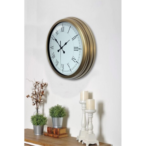 Retro Modern Roma Rakamlı 40 cm Metal Duvar Saati