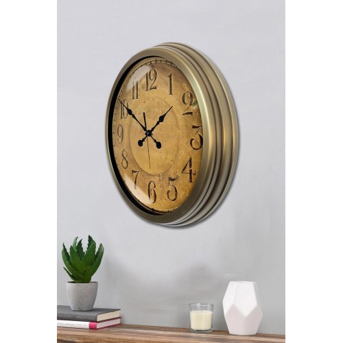 Bronz Nostalji 40 cm Metal Eskitme Duvar Saati