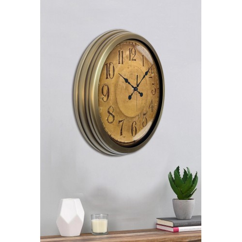 Bronz Nostalji 40 cm Metal Eskitme Duvar Saati