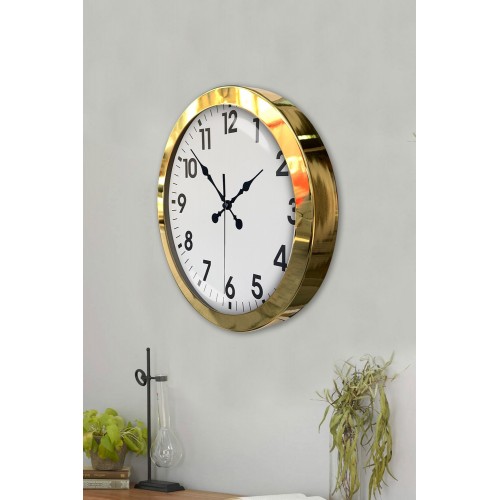 36 cm Gold Metal Standart Duvar Saati