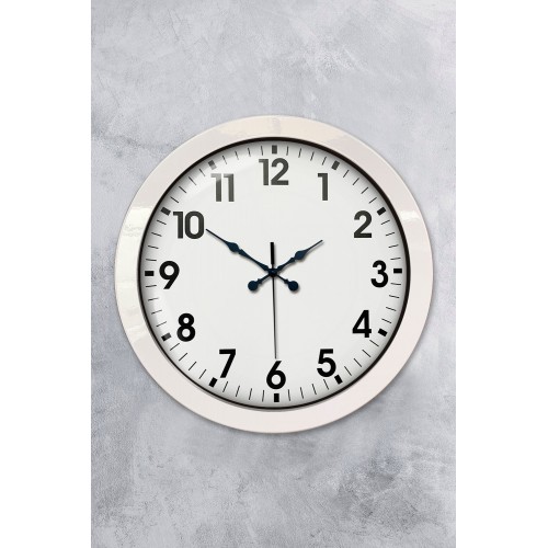 36 cm Beyaz Metal Standart Duvar Saati
