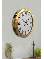 36 cm Gold Metal Roma Rakamlı Duvar Saati
