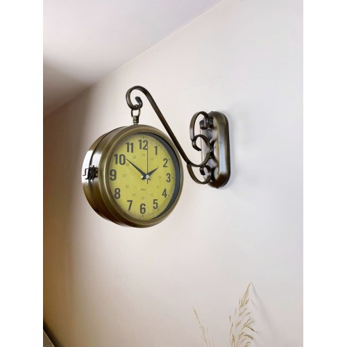 Eskitme Metal Antique İstasyon Saati 36 x 25 cm