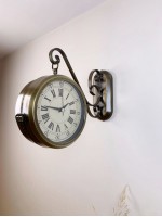 Eskitme Metal Nostalji İstasyon Saati 36 x 25 cm