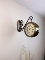Eskitme Metal Nostalji İstasyon Saati 36 x 25 cm