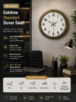 36 cm Eskitme Metal Standart Duvar Saati
