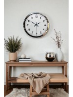 Modern Klasik 40 cm Krom Metal Duvar Saati