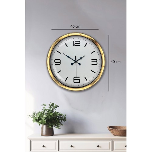Gold Lüks 40 cm Metal Modern Duvar Saati
