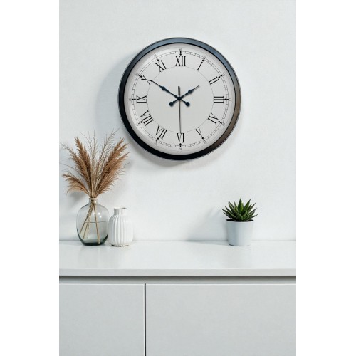 40 cm Siyah Metal Retro Duvar Saati