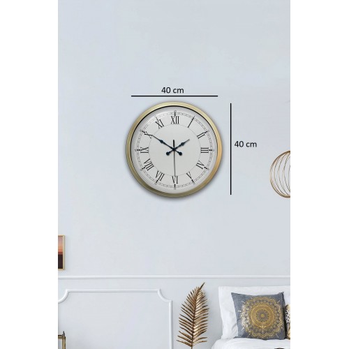 Retro Modern Roma Rakamlı 40 cm Metal Duvar Saati