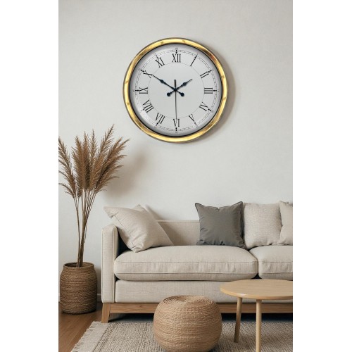 Gold Şık 40 cm Metal Roma Rakamlı Duvar Saati