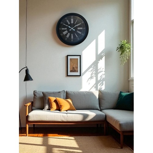 Black Noble 40 cm Metal Modern Duvar Saati
