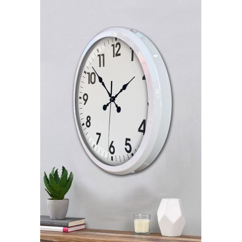 52 cm Beyaz Metal Standart Duvar Saati