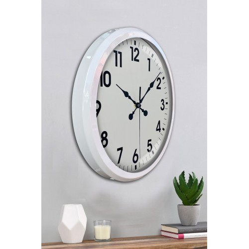 52 cm Beyaz Metal Standart Duvar Saati