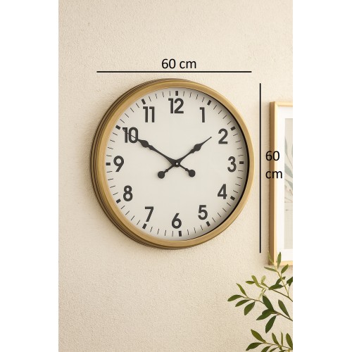 60 cm Eskitme Metal Standart Duvar Saati