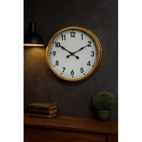60 cm Gold Metal Dekoratif Duvar Saati – Dekoratif Metal Rakamlı