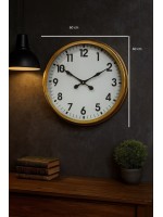 60 cm Gold Metal Dekoratif Duvar Saati – Dekoratif Metal Rakamlı