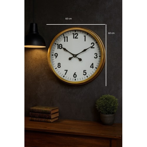 60 cm Gold Metal Dekoratif Duvar Saati – Dekoratif Metal Rakamlı