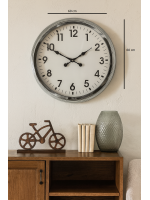 60 cm Krom Metal Duvar Saati