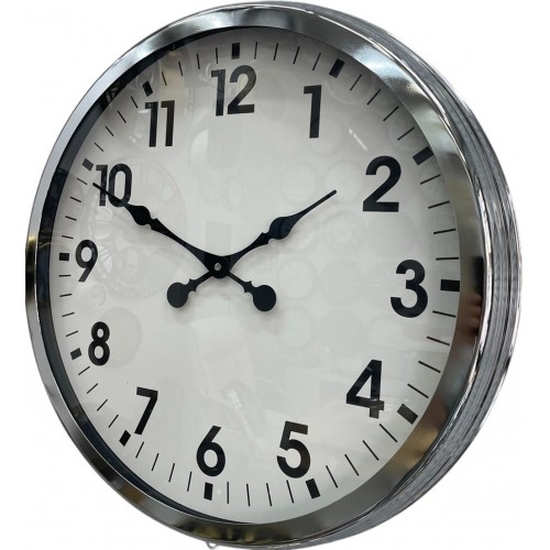 60 cm Krom Metal Duvar Saati