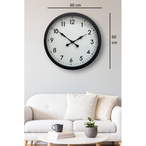 60 cm Siyah Dekoratif Metal Duvar Saati