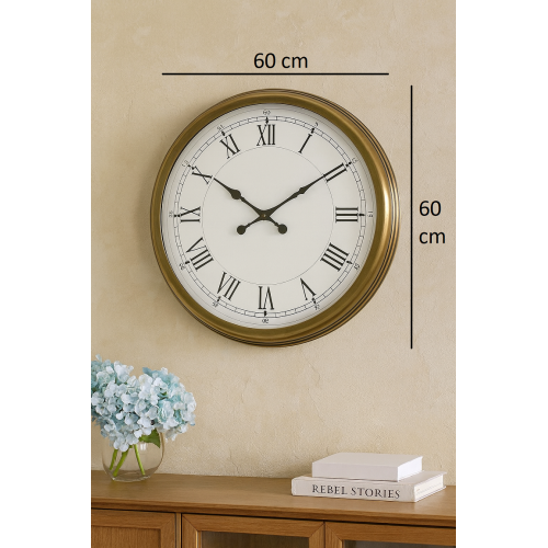 60 cm Eskitme Metal Retro Duvar Saati