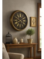 60 cm Eskitme Metal Roma Rakamlı Duvar Saati