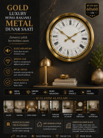 60 cm Gold Metal Roma Rakamlı Duvar Saati