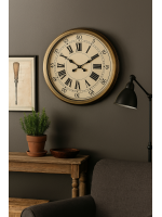 60 cm Eskitme Metal Eskitme Kadran Duvar Saati