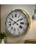 60 cm Gold Metal Dekoratif Roma Rakamlı Duvar Saati – Retro Metal Roma Rakamlı