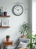 36 cm Gri Standart Dekoratif Duvar Saati