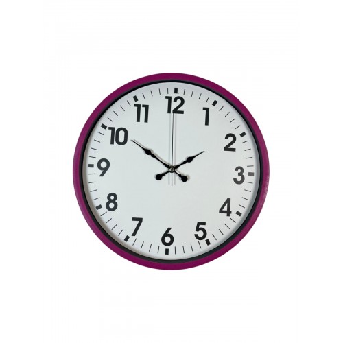 36 cm Pembe Dekoratif Duvar Saati – Rakamlı Beyaz Kadran (PP-3601P)