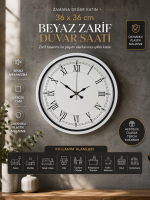 36 cm Beyaz Roma Rakamlı Duvar Saati