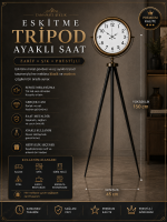 Eskitme Tripod Ayaklı Dekoratif Saat