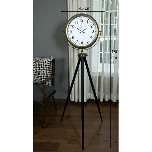 Eskitme Tripod Ayaklı Dekoratif Saat