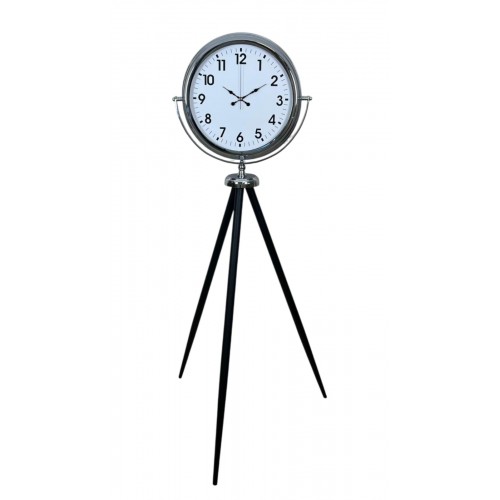 Krom Dekoratif Tasarım Tripod Ayaklı Saat