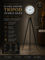 Klasik Eskitme Tripod Ayaklı Saat