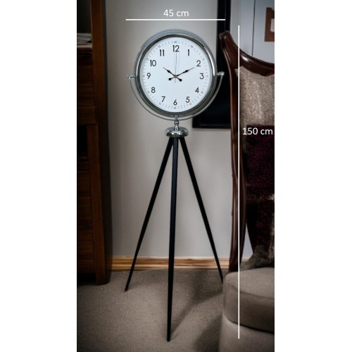 Krom Standart Tripod Ayaklı Saat